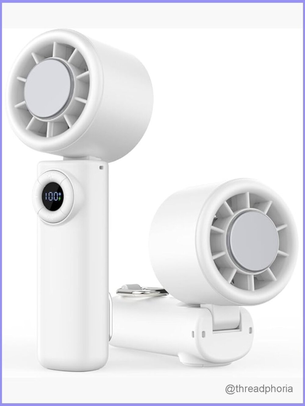 Portable Handheld Turbo Fan with Ice Cooling, 100 Speeds, 15H Battery